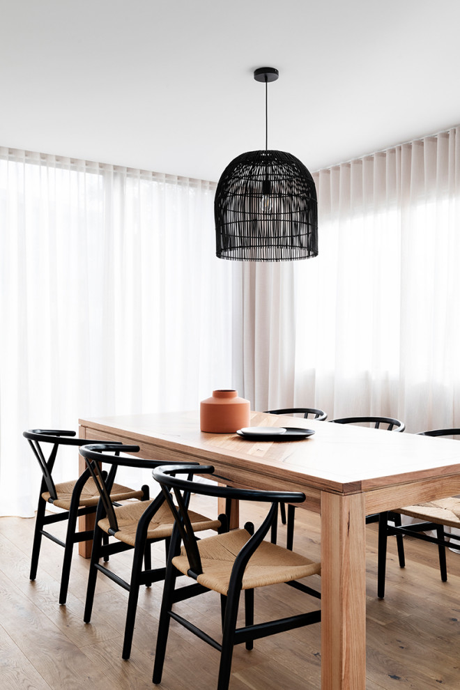 Inspiration for a scandinavian dining room in Melbourne.