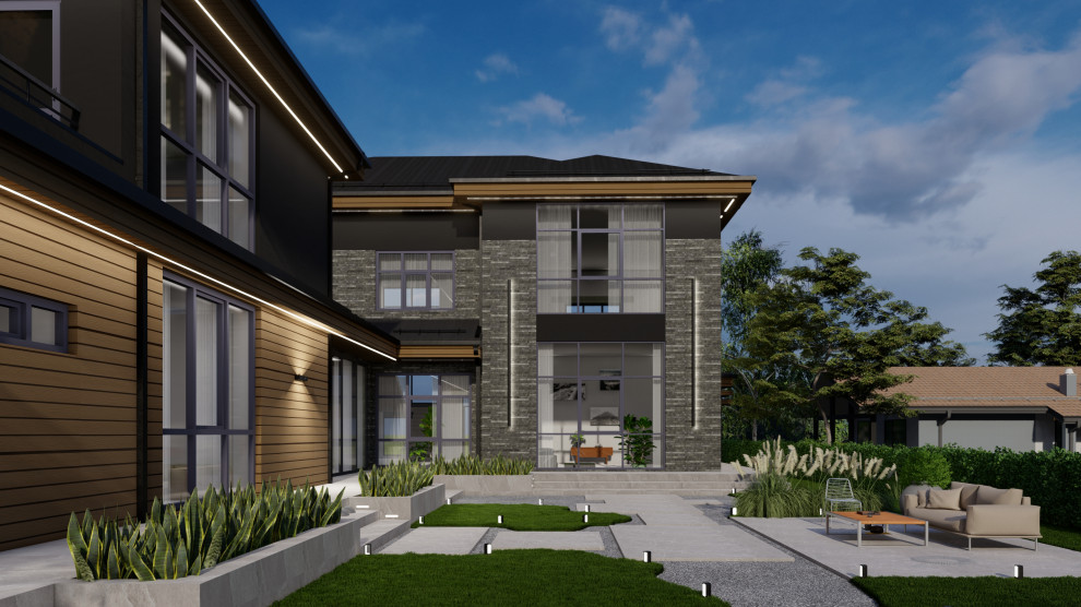 Современный дом с баней и террасой