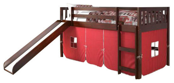 Bed With Slide & Red Tent