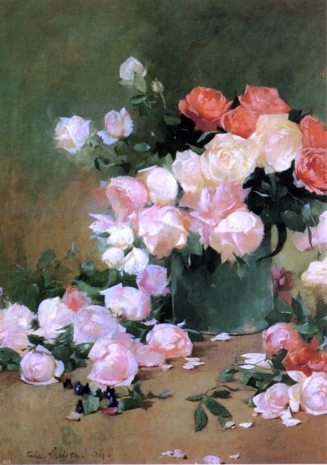 Emil Carlsen Roses, 16"x24" Premium Archival Print