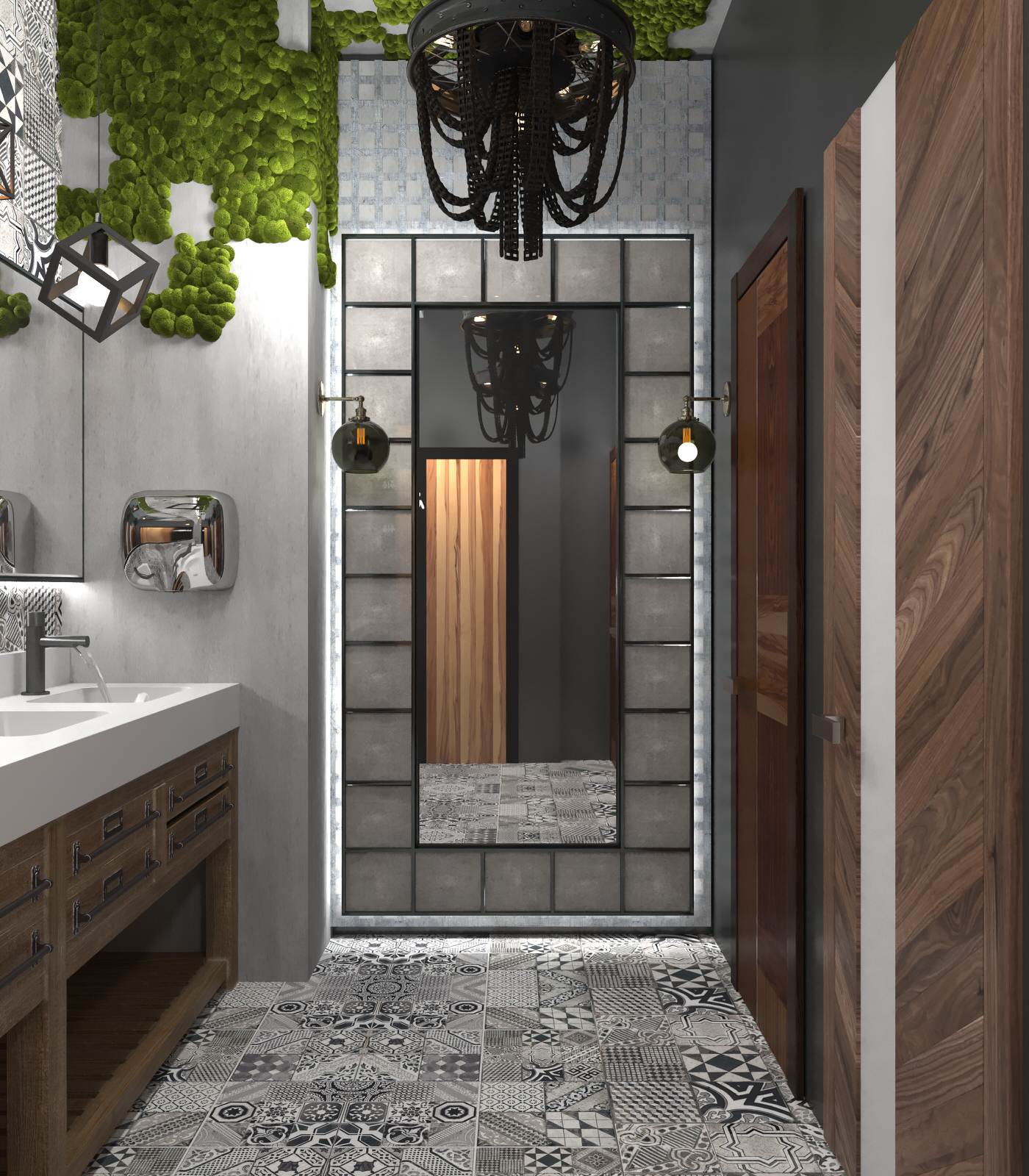 Дизайн-проект санузла в проекте ресторана для Harley Davidson Самара