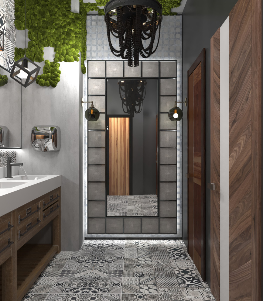 Дизайн-проект санузла в проекте ресторана для Harley Davidson Самара