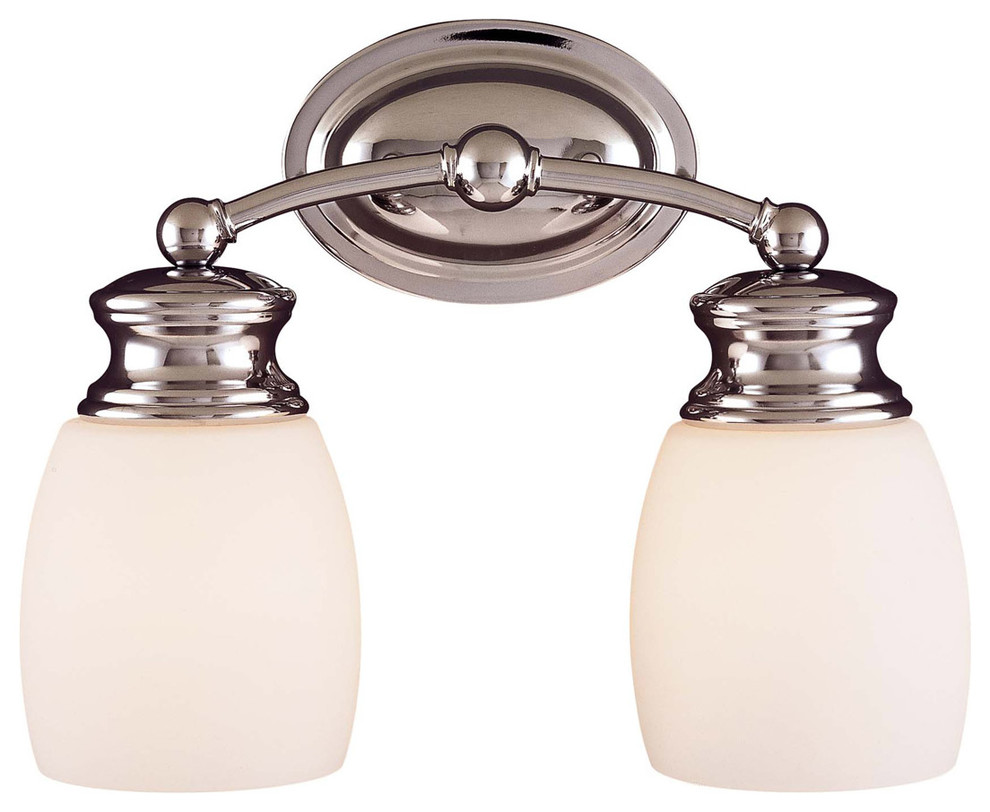 Bathroom Vanity 2-Light With Polished Chrome Finished, E Bulbs, 12", 200W