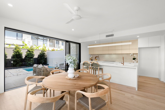 Open plan dining and kitchen contemporary-dining-room