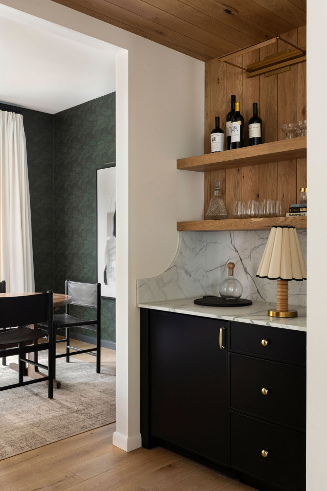 Inspiration for a transitional home bar remodel in Nashville