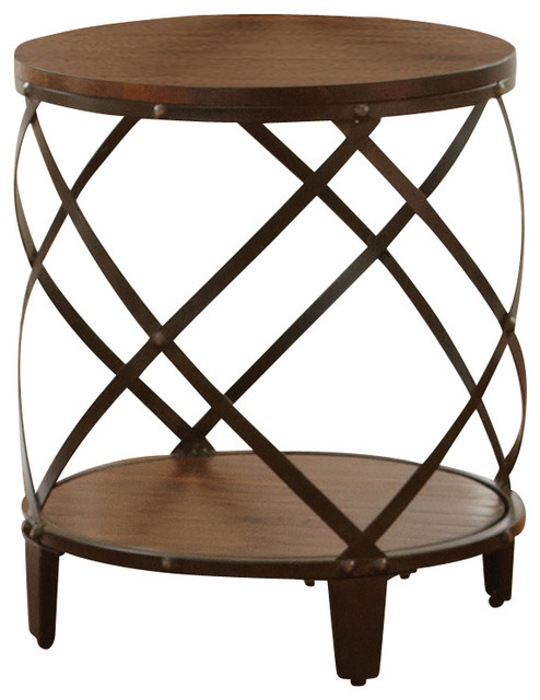 Steve Silver Company Winston Round End Table Distressed Winston Round End Table Distressed Contemporary Side Tables And