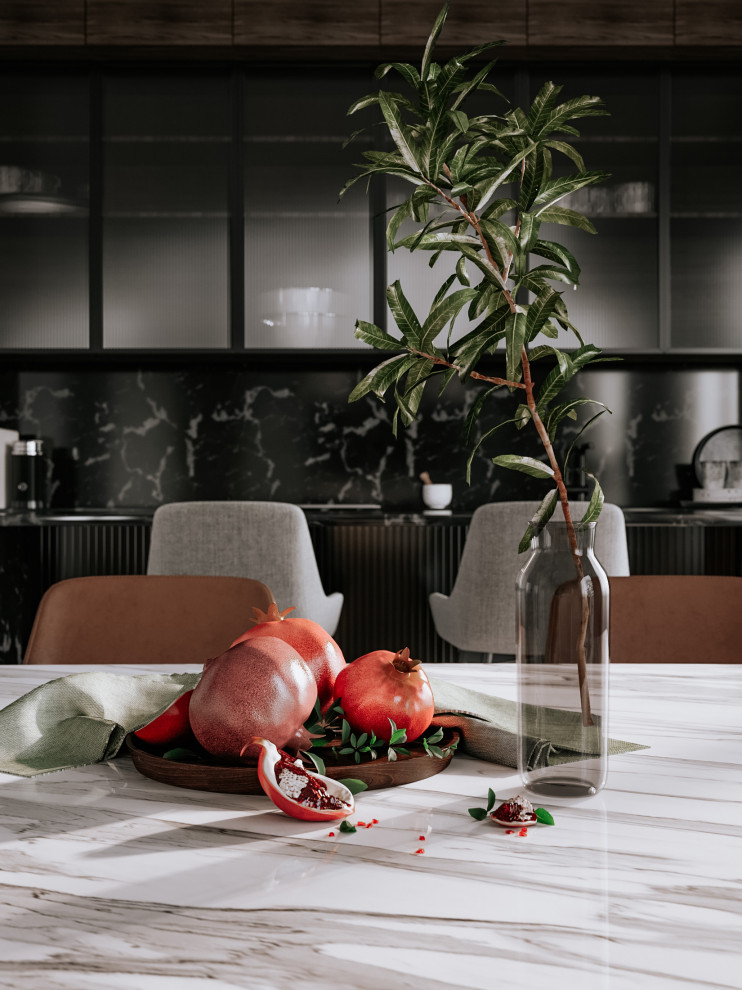 Дизайн-проект кухни-гостиной в частном доме, МО