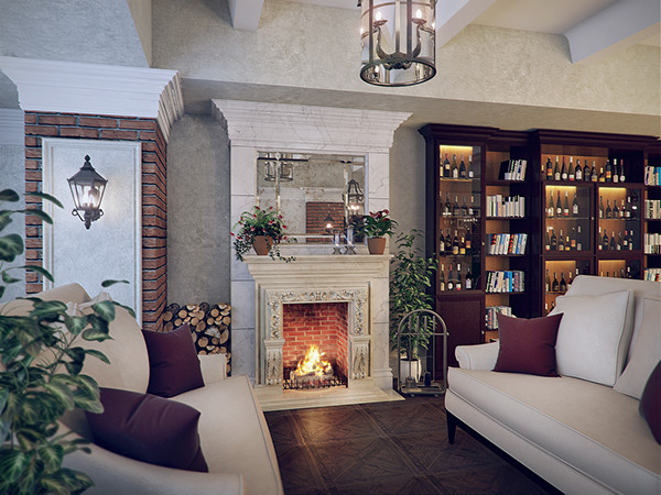 Каминная зона. 2 этаж.