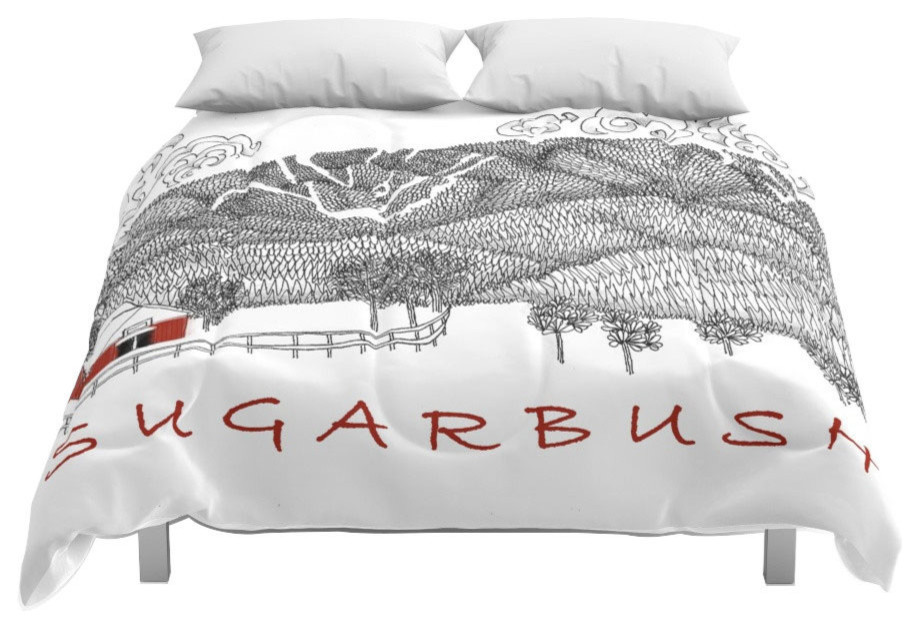 Society6 Sugarbush Vermont Serious Fun For Skiers Zenta Comforter King 104