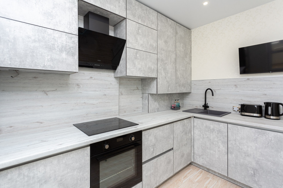 Современная кухня в сером цвете