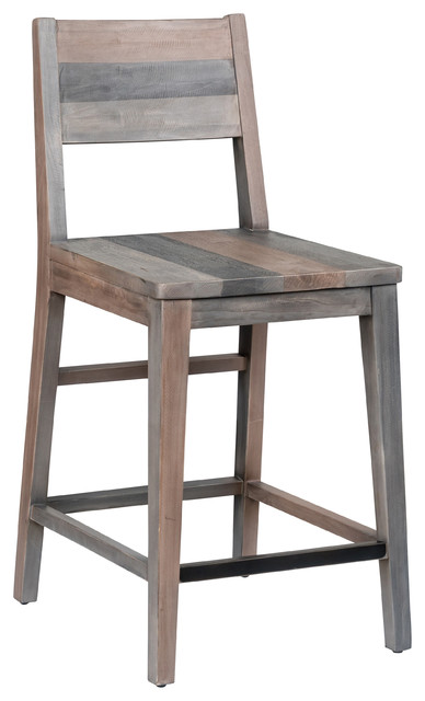 Foster Reclaimed Pine Counter Stool, Charcoal - Rustic - Bar Stools And Counter Stools - by Kosas