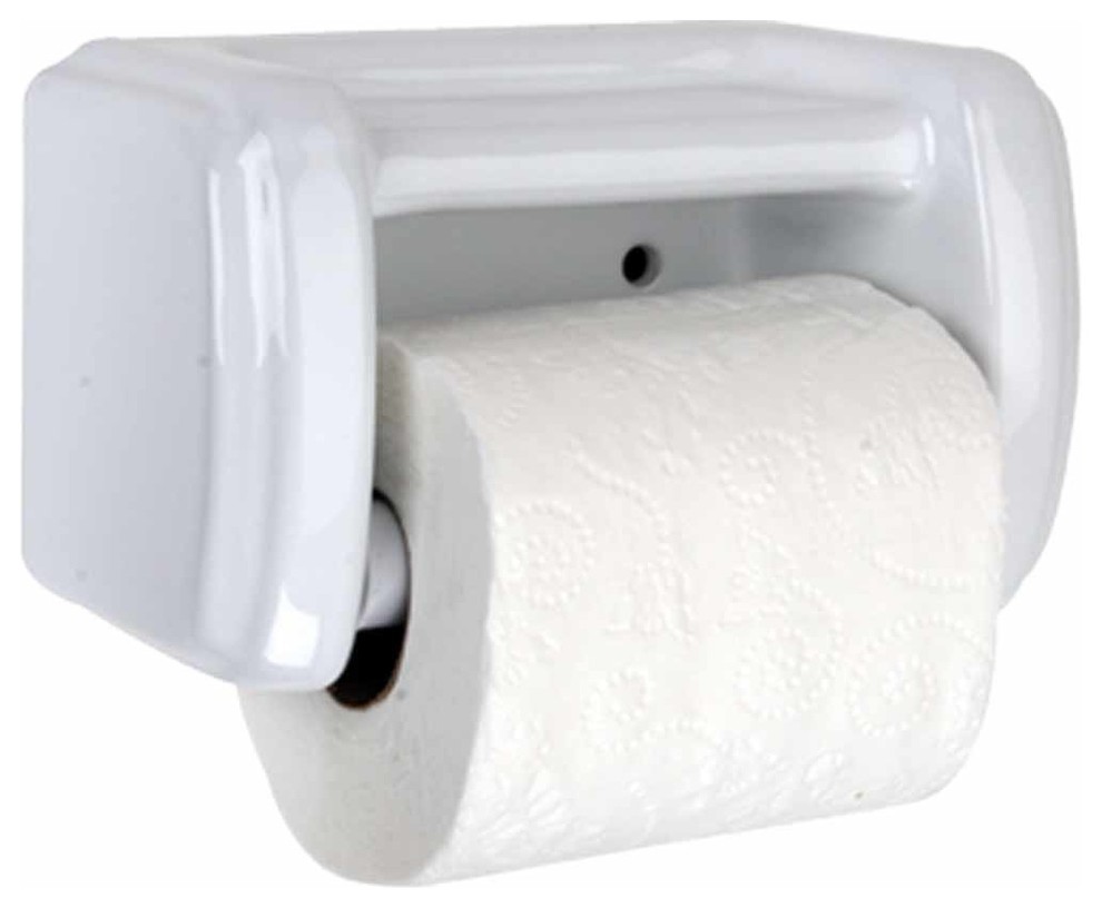 Toilet Paper Holder White Ceramic Porcelain Tissue Holder
