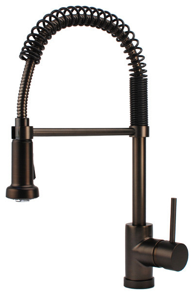 Waterloo Industrial Style 25" Faucet With Spring Neck, Oil Rubbed Bronze Finish