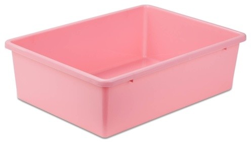 Large Plastic Bin, Dk Pink