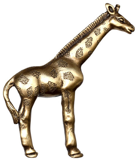 Iron Metal Prices Gold Safari Animal Drawer Knobs - Giraffe, Lion