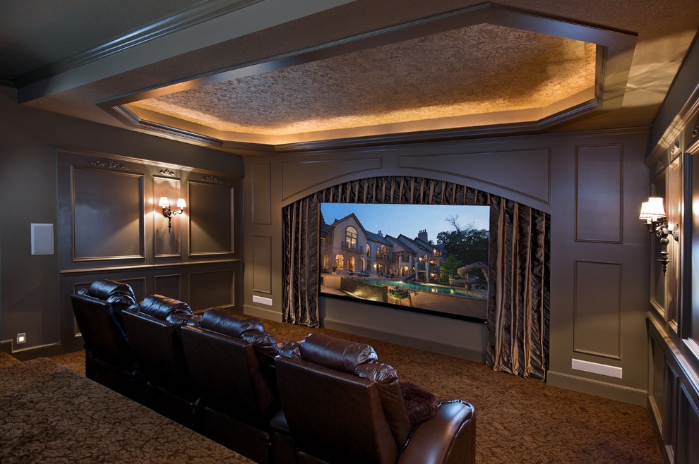 Traditional home theatre in Kansas City.