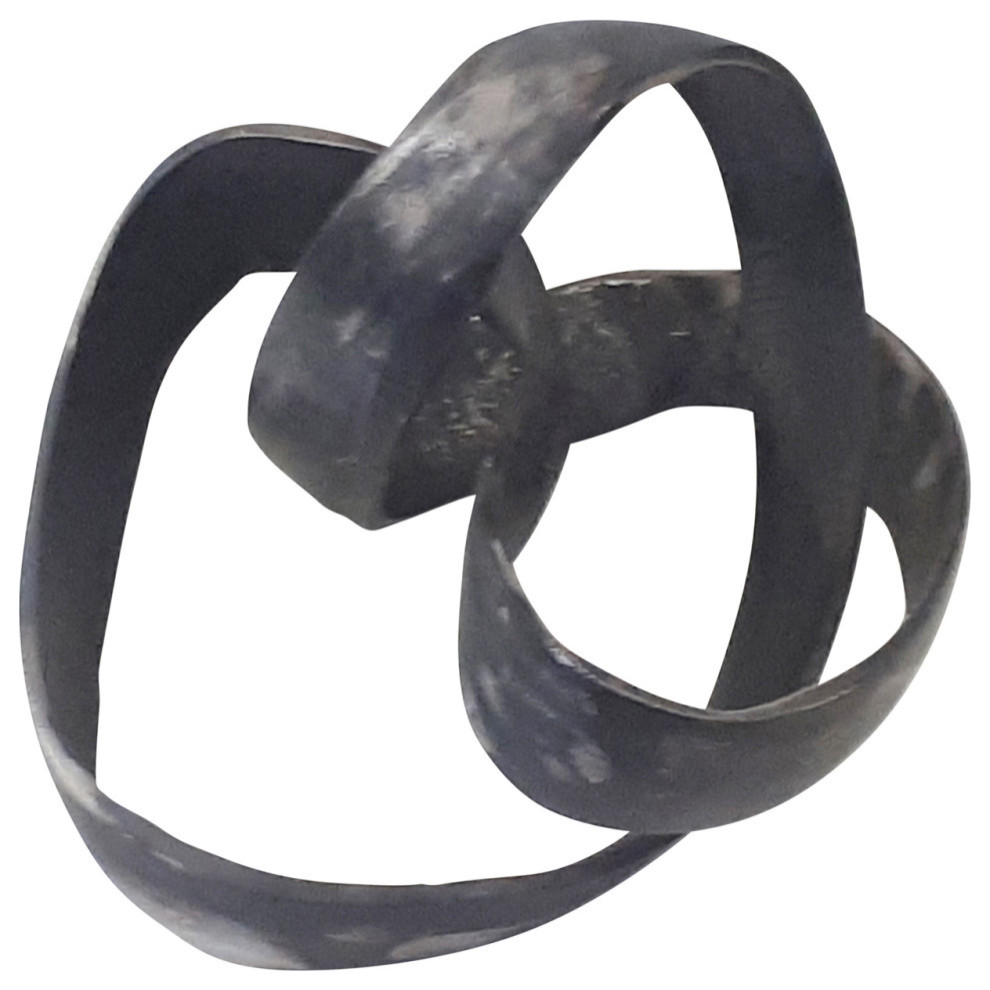Aluminum Knot Sculpture, 7", Black Contemporary Decorative Objects
