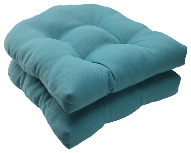 Forsyth Wicker Seat Cushion, Set of 2, Turquoise