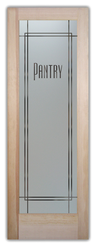 Pantry Door Ultra Pantry Etched Glass Door, Book/Slab Door, No Cut-Outs