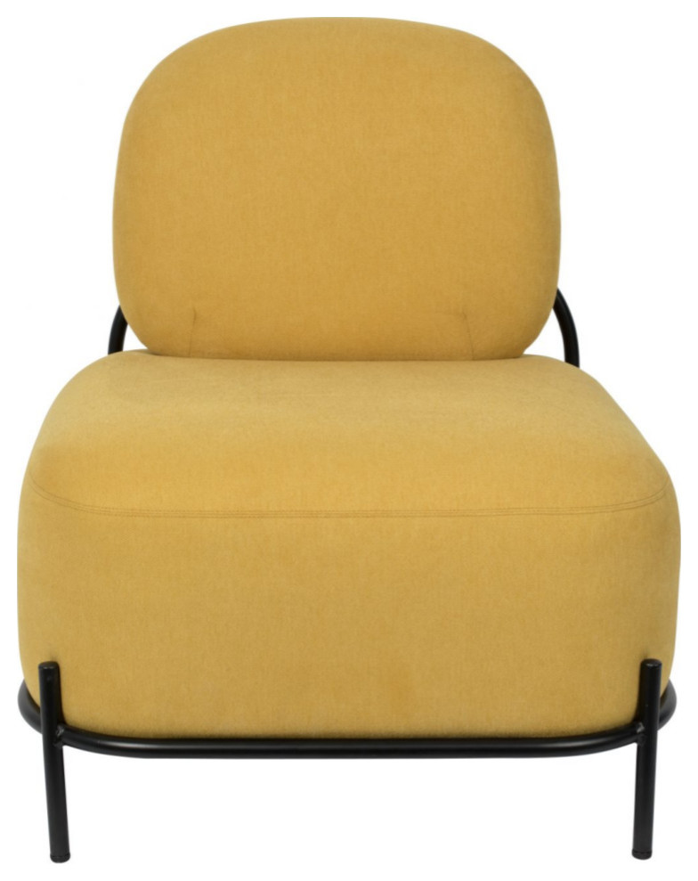Yellow Upholstered Accent Chair, DF Polly Contemporary Armchairs
