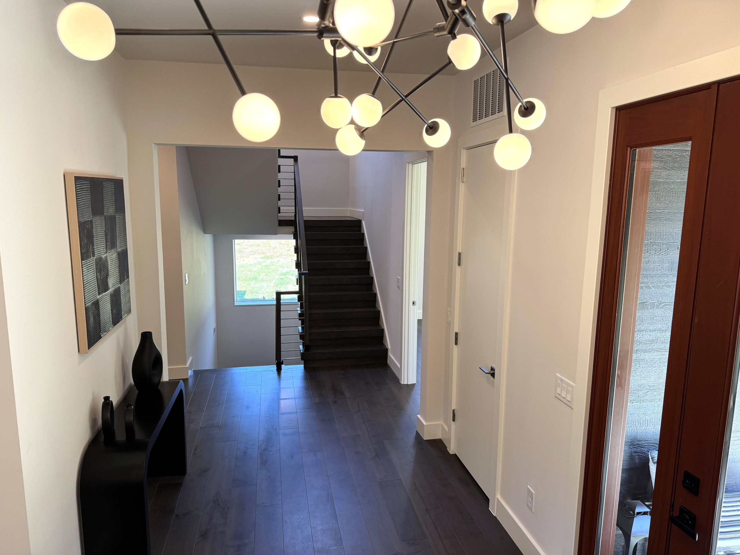 137_Transitional Maple Staircase with Stainless Steel Rail, Clifton, VA 2014