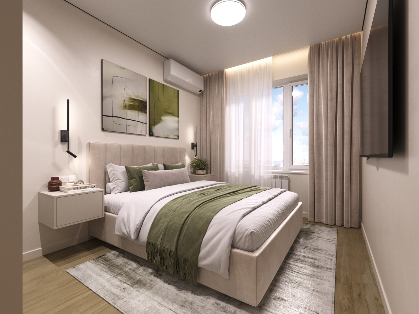 Дизайн проект двухкомнатной квартиры 60 м2