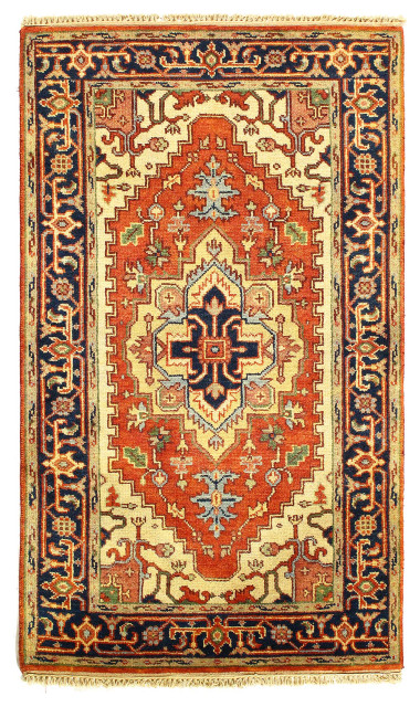 Fine Hand Knotted Persain Serapi Design 3'x5' - Mediterranean - Area ...