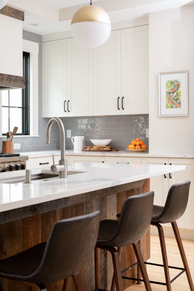 Inspiration for a transitional home design remodel in Boston