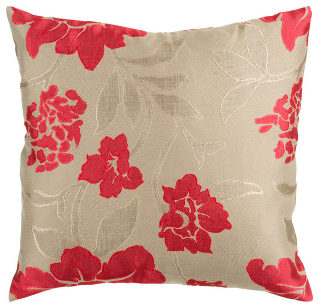 Surya Blossom 22 X22 Large Square Pillow Cover Contemporary