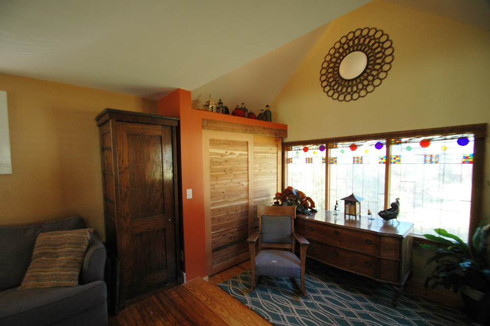 Entryway - rustic entryway idea in Providence