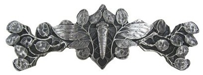 Notting Hill Cicada on Leaves Pull - Antique Pewter