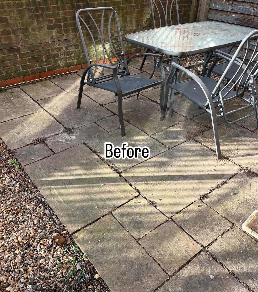 old, cracked patio slabs