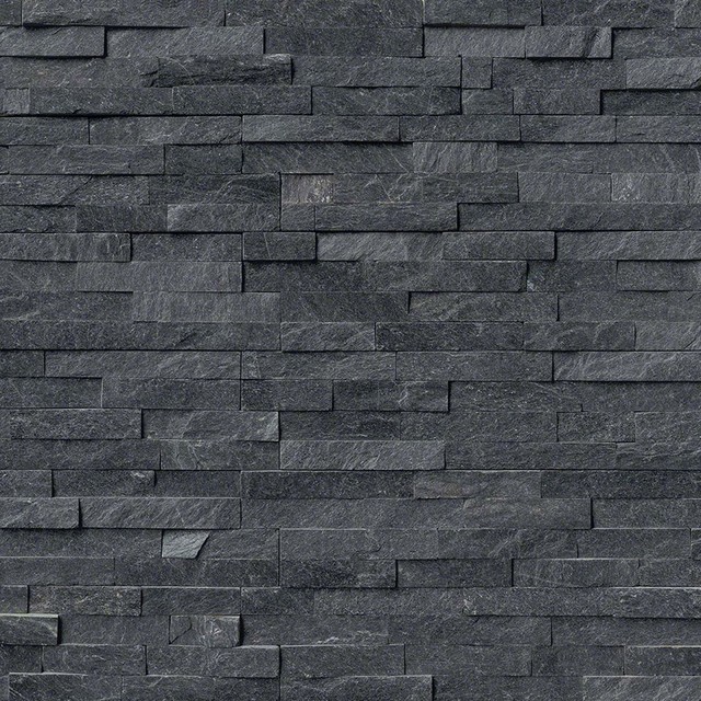 Coal Canyon Quartzite Stacked Stone Splitface Panels, 6"x24" Panel, 10 Sq Ft