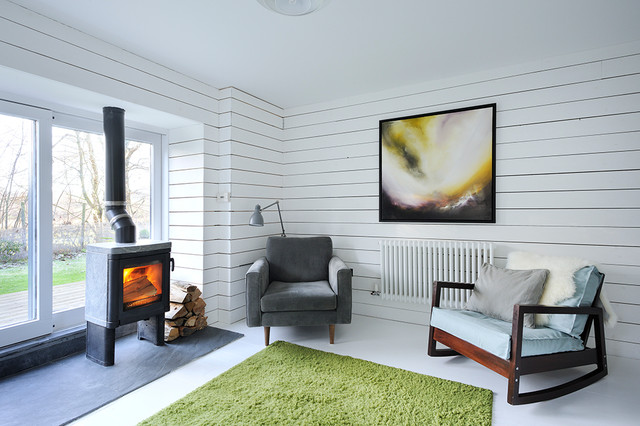 Heath Cottage Contemporary refurbishment living area scandinavian-living-room