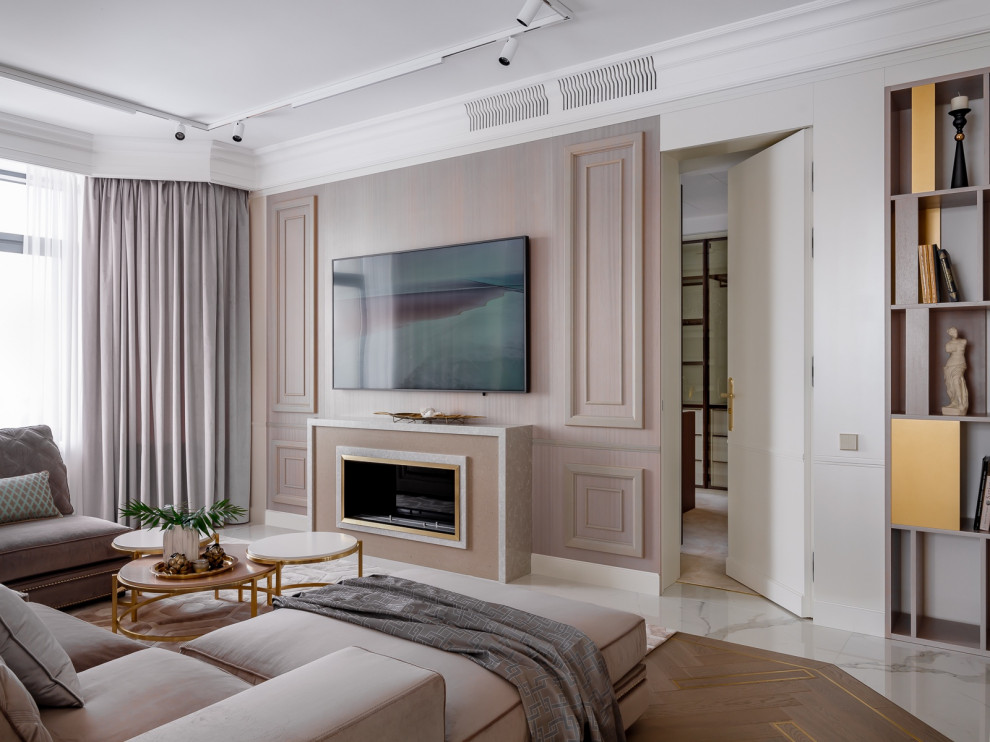 Люкс интерьер гостиной в Квартире 160 кв. м. в стиле Неоклассика