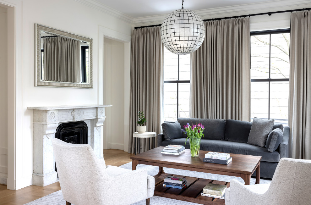 Cambridge Stick Victorian Gut Renovation Transitional Living Room Boston by Sam Kachmar