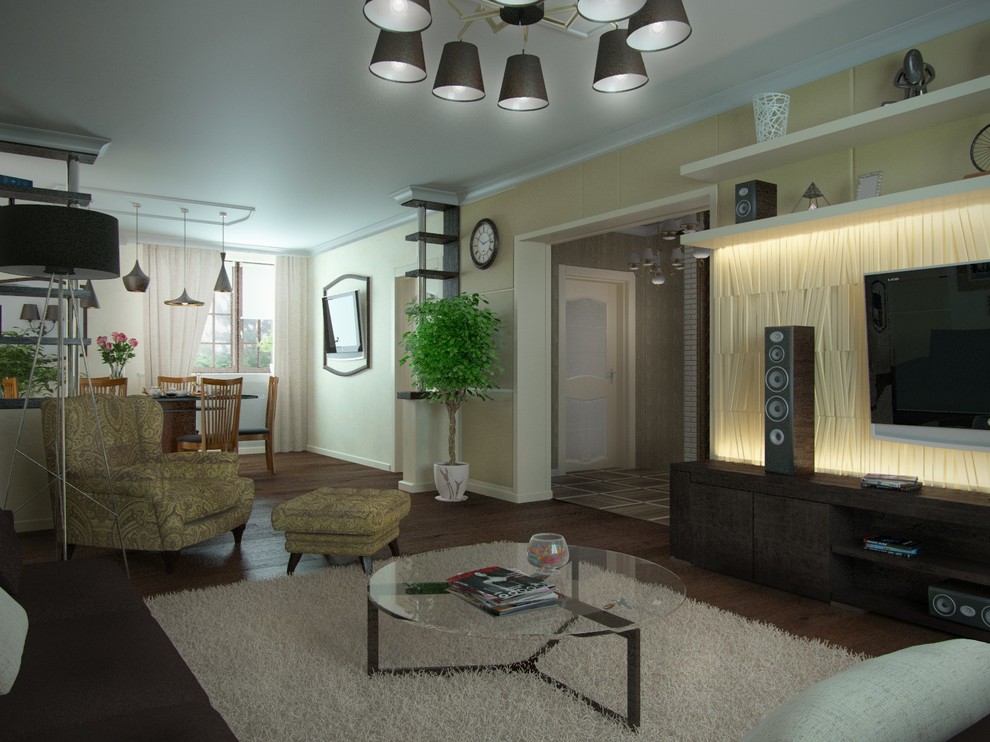 Гостиная-столовая.Оренбург.Частный дом.первый этаж.