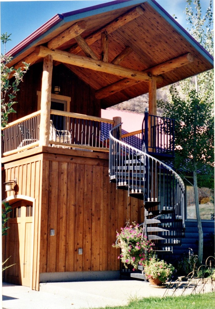 Inspiration for a rustic entryway remodel in Denver