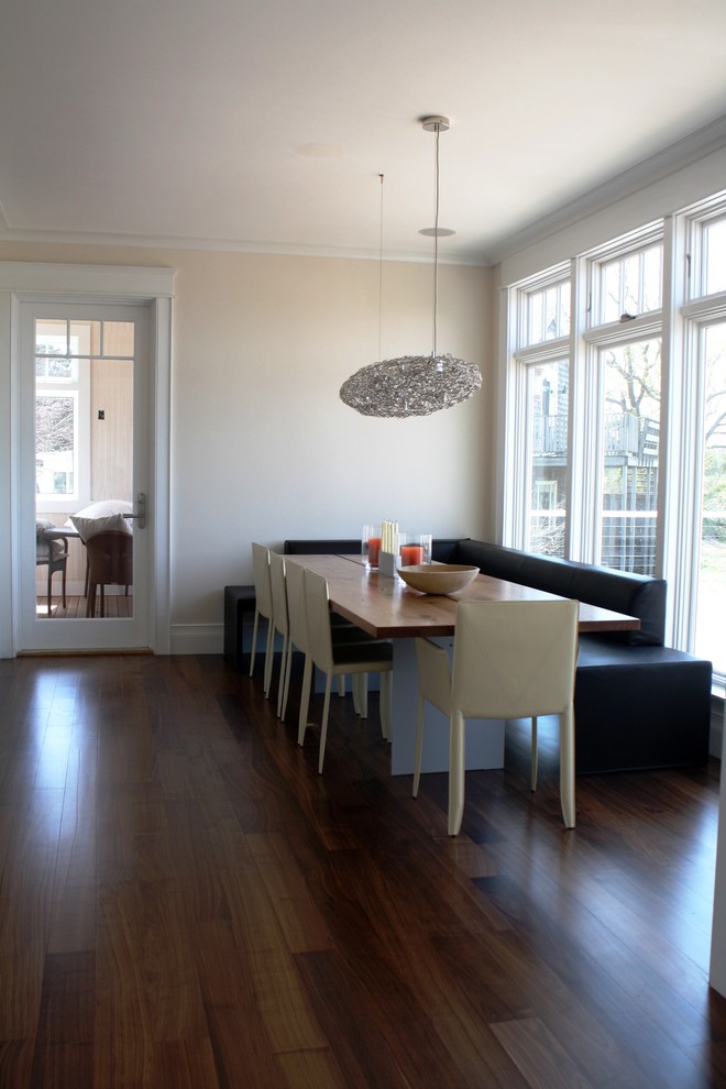 Design ideas for a contemporary dining room in Boston.