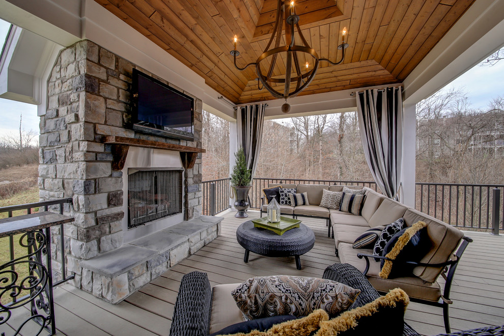 Inspiration for a country deck in Cincinnati with a fire feature.