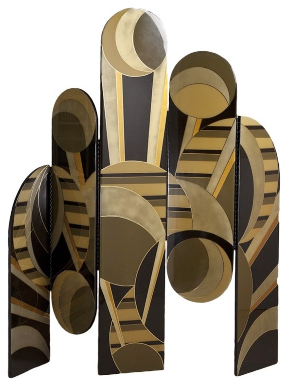 Art Deco–Inspired Five-Part Lacquered Screen
