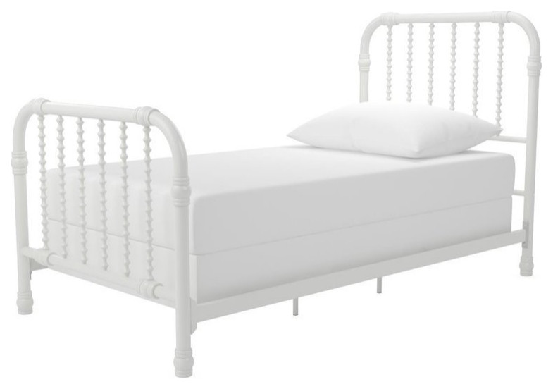 Little Seeds Monarch Hill Wren Twin Metal Bed in White Traditional