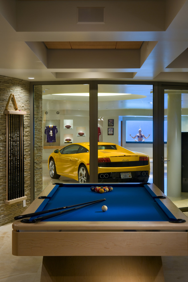 Trendy attached garage photo in Orange County