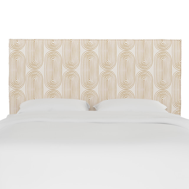 French Seam Slipcover Headboard, Oblong Mustard Transitional