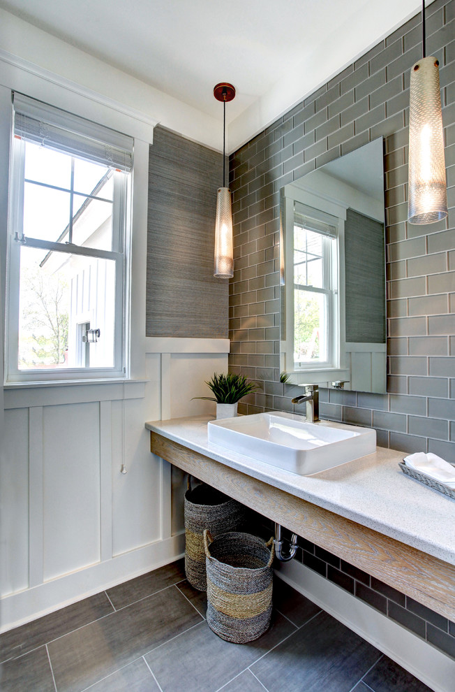 Example of a beach style bathroom design in Grand Rapids