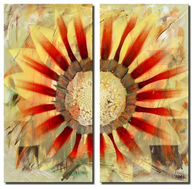 "Painted Petals XLV" Canvas Wall Art By Alexis Bueno, 2Piece Set, 20