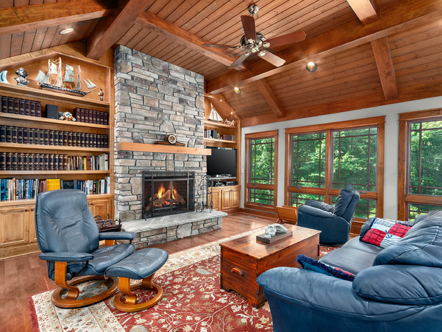 Comfortable Transitional rustic-family-room