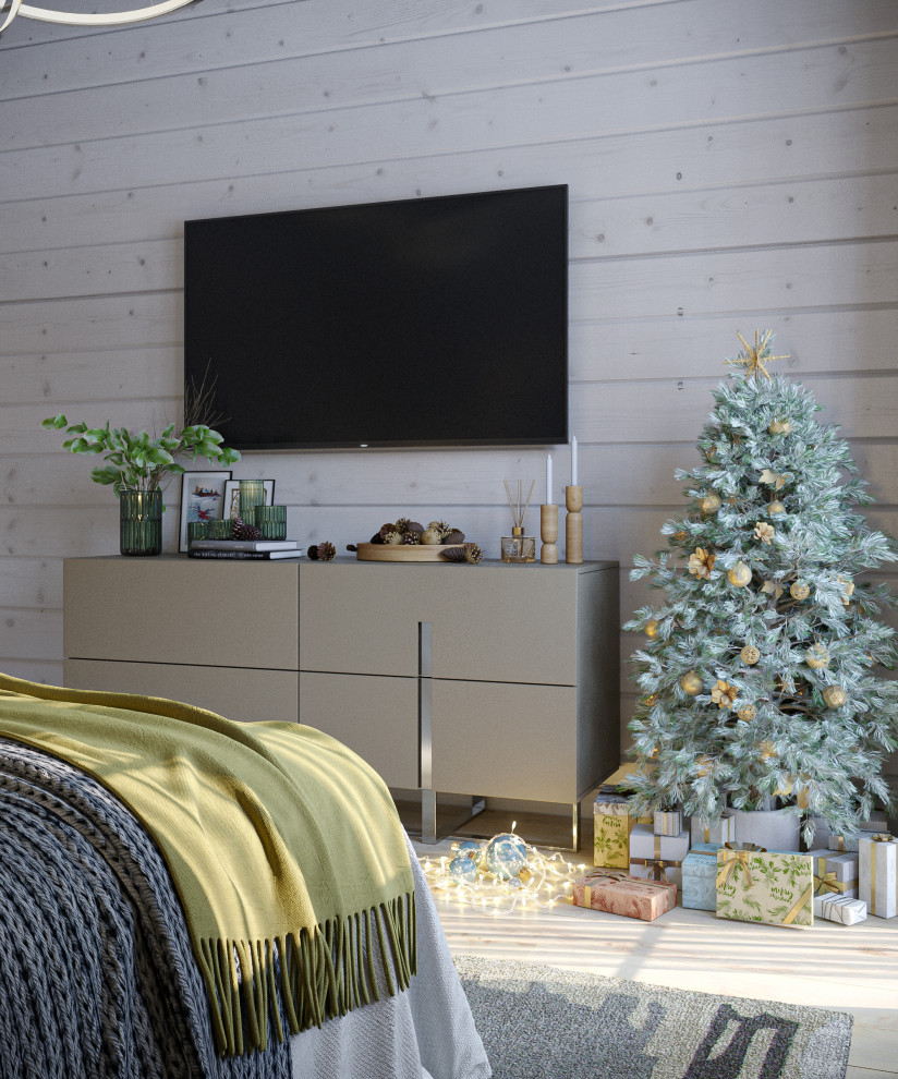 Мастер спальня, дом из бруса в КП Перелески