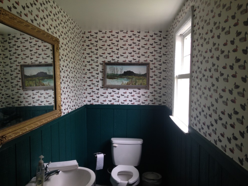 Inspiration for a small eclectic powder room remodel in New Orleans