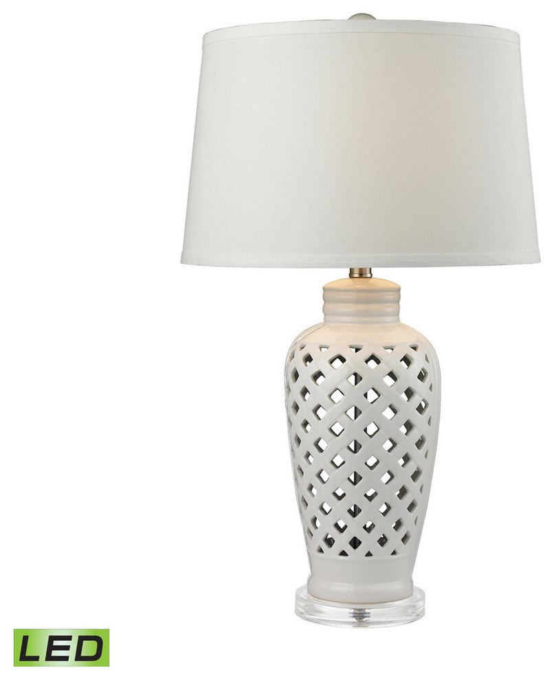 Dimond Lighting D2621-LED Openwork Ceramic 1-Light Table Lamp
